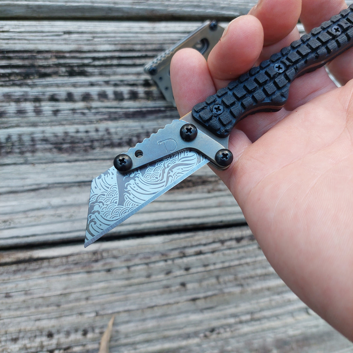 Teale Designs Tools Slim Fixed Utility Knife - Flamed Frag Carbon