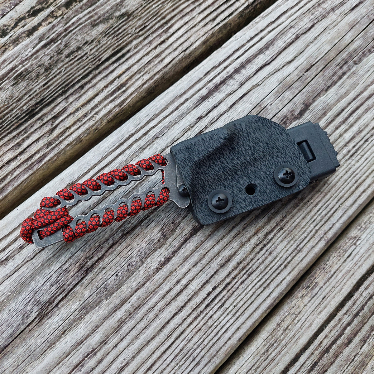 Teale Designs Tools  Mini Fixed Utility Knife - Red Paracord