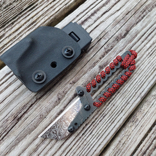 Teale Designs Tools  Mini Fixed Utility Knife - Red Paracord