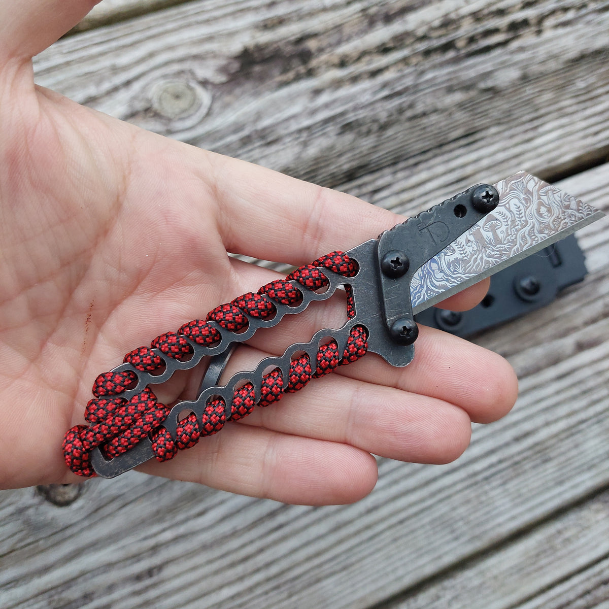 Teale Designs Tools  Mini Fixed Utility Knife - Red Paracord
