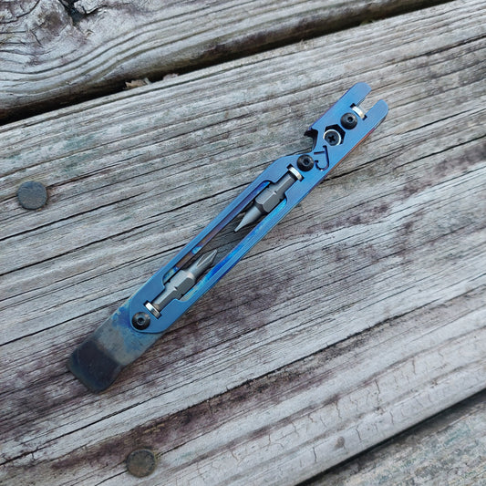 TD Tools Pen Bandless Titanium Magnetic Drive Pry (MDP) - Flamed Blue Ano