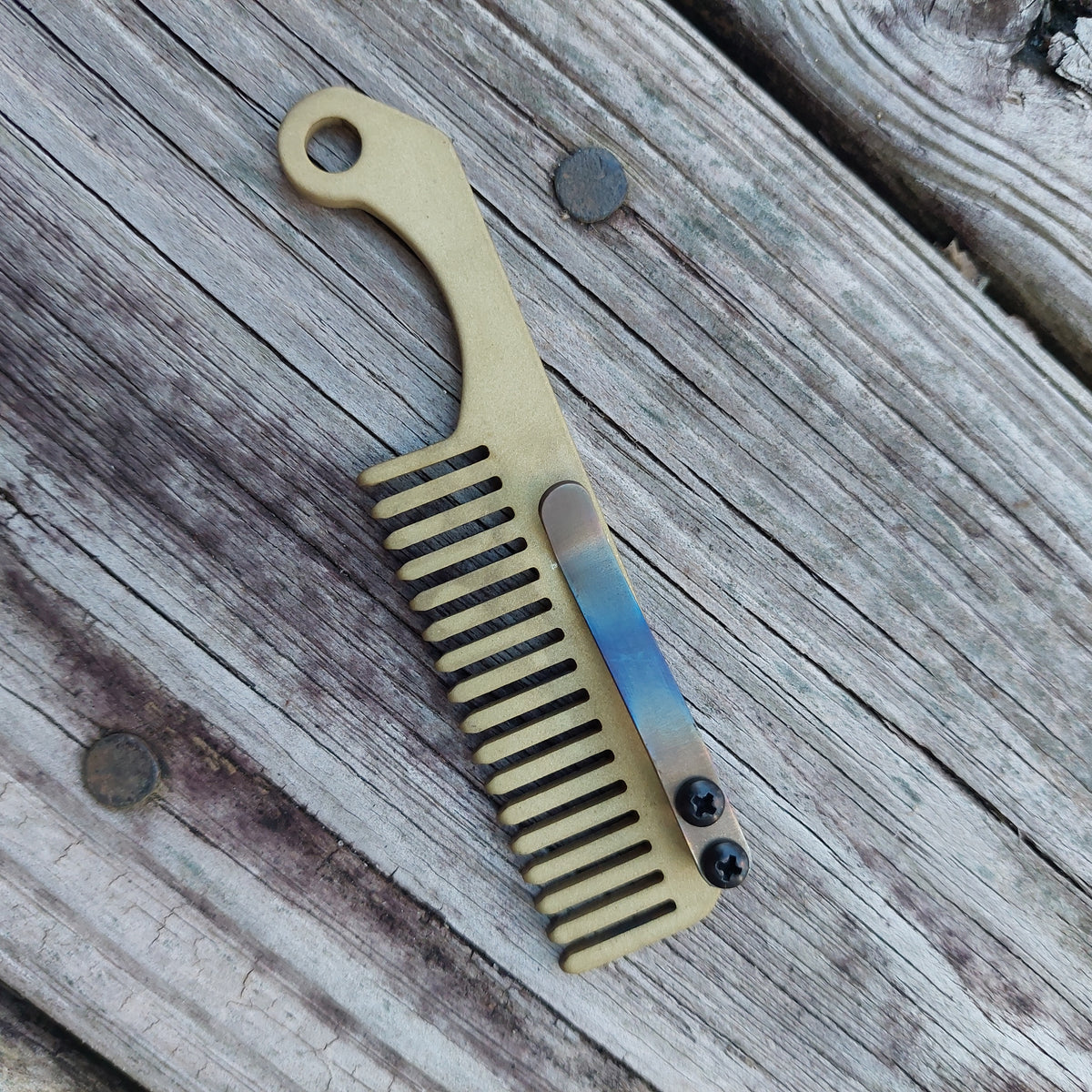 TD Tools Mini Brass EDC Comb
