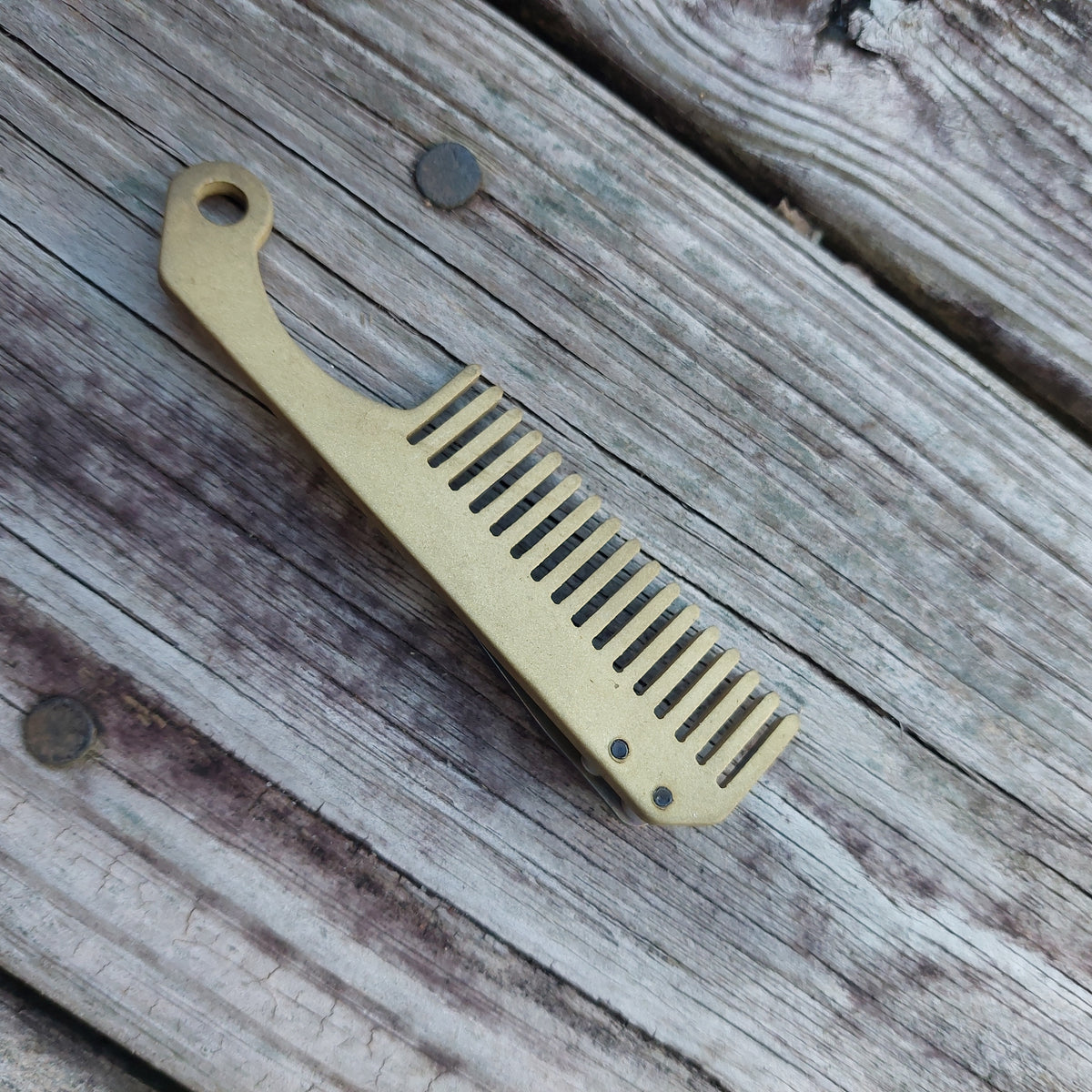 TD Tools Mini Brass EDC Comb