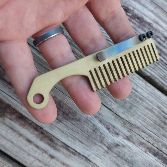TD Tools Mini Brass EDC Comb