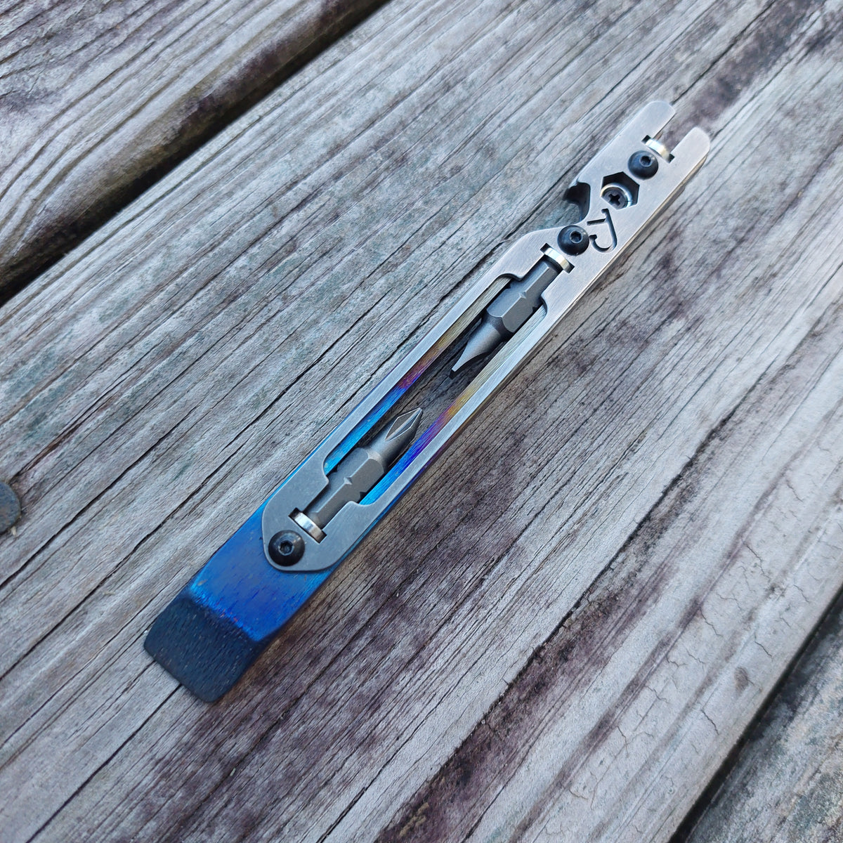 TD Tools Pen Bandless Titanium Magnetic Drive Pry (MDP) -  Flamed Fade