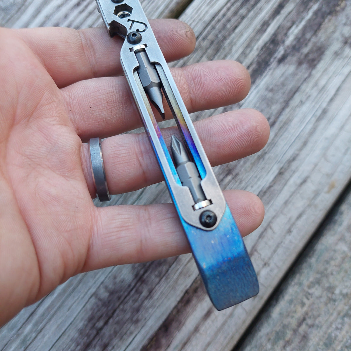 TD Tools Pen Bandless Titanium Magnetic Drive Pry (MDP) -  Flamed Fade