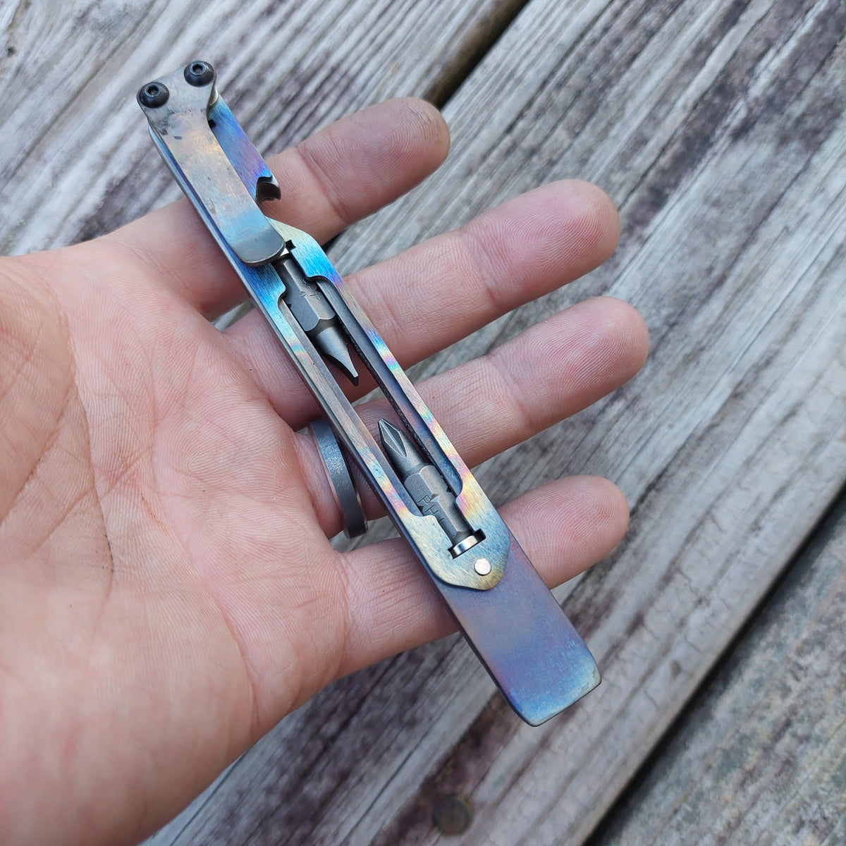 TD Tools Pen Bandless Titanium Magnetic Drive Pry (MDP) -  Flamed Fade