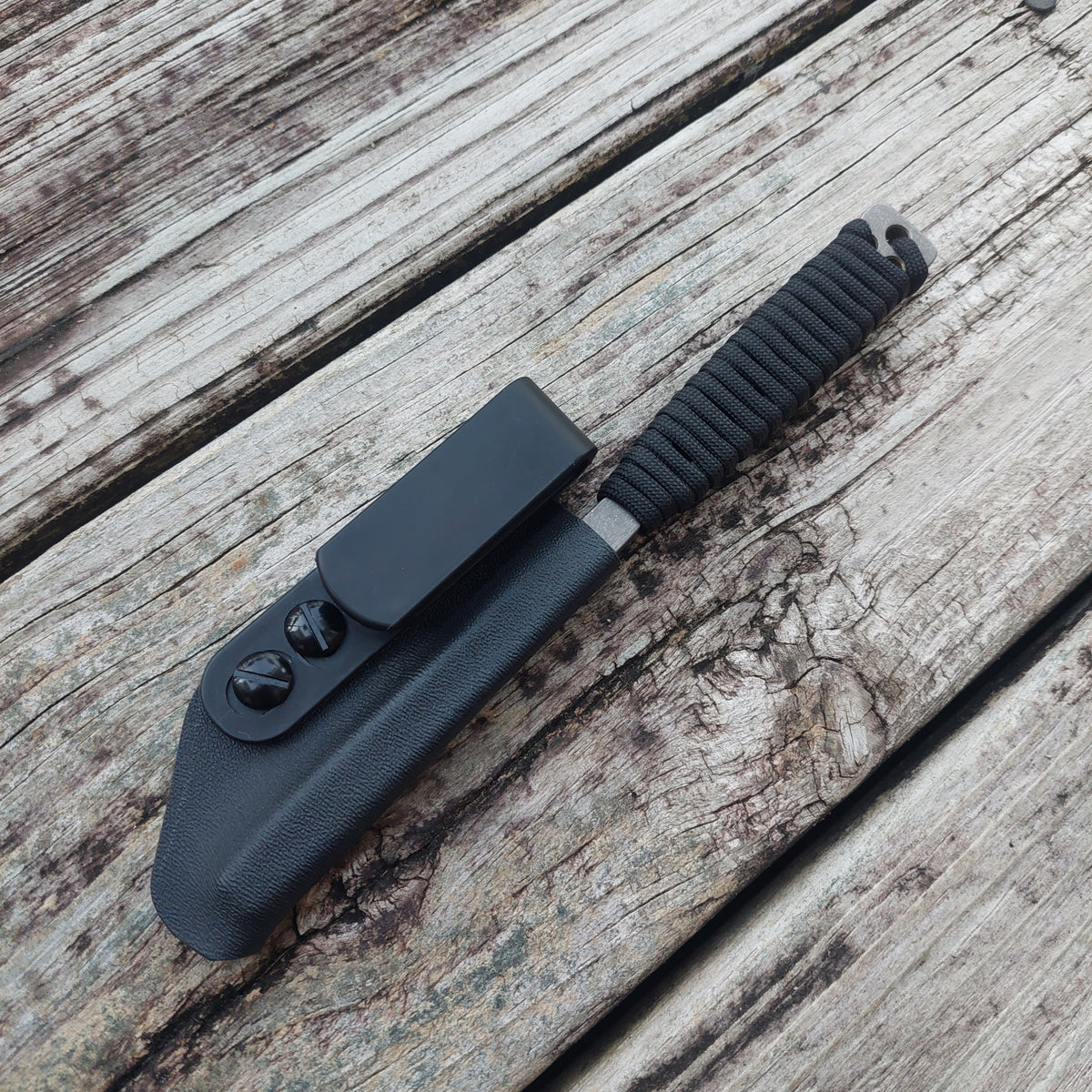 Tactical Flathead Prybar Screwdriver Breacher with IWB Kydex Holster -Raw Ti