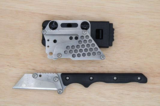 TD Tools Slim Fixed Utility Knife - Black G10 Polished