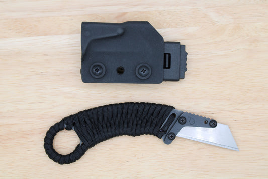 TD Tools Para-K.U.K Black/Black Oxide - Fixed Blade Paracord Karambit Utility Knife Kydex Sheath