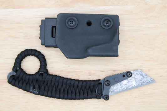 TD Tools Pikal Para-K.U.K Black/Black Oxide - Fixed Blade Paracord Karambit Utility Knife Kydex Sheath