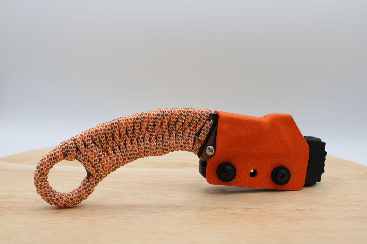 TD Tools Para-K.U.K - Fixed Blade Paracord Karambit Utility Knife Kydex Sheath - Autumn Orange