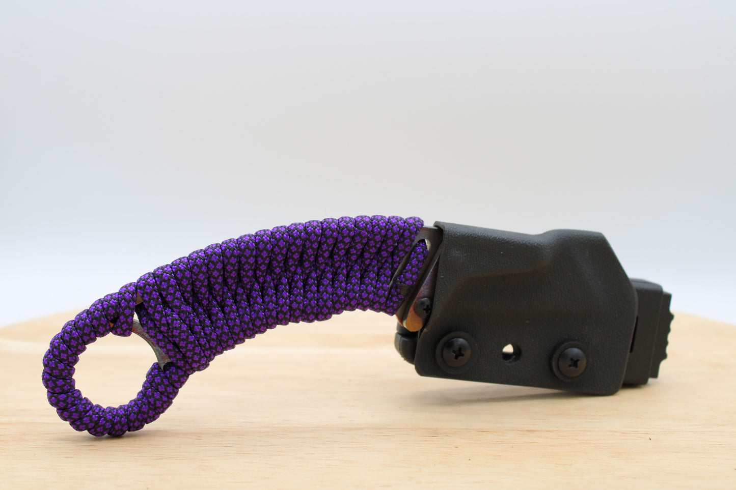 TD Tools Para-K.U.K - Fixed Blade Paracord Karambit Utility Knife Kydex Sheath - Purp Diamonds