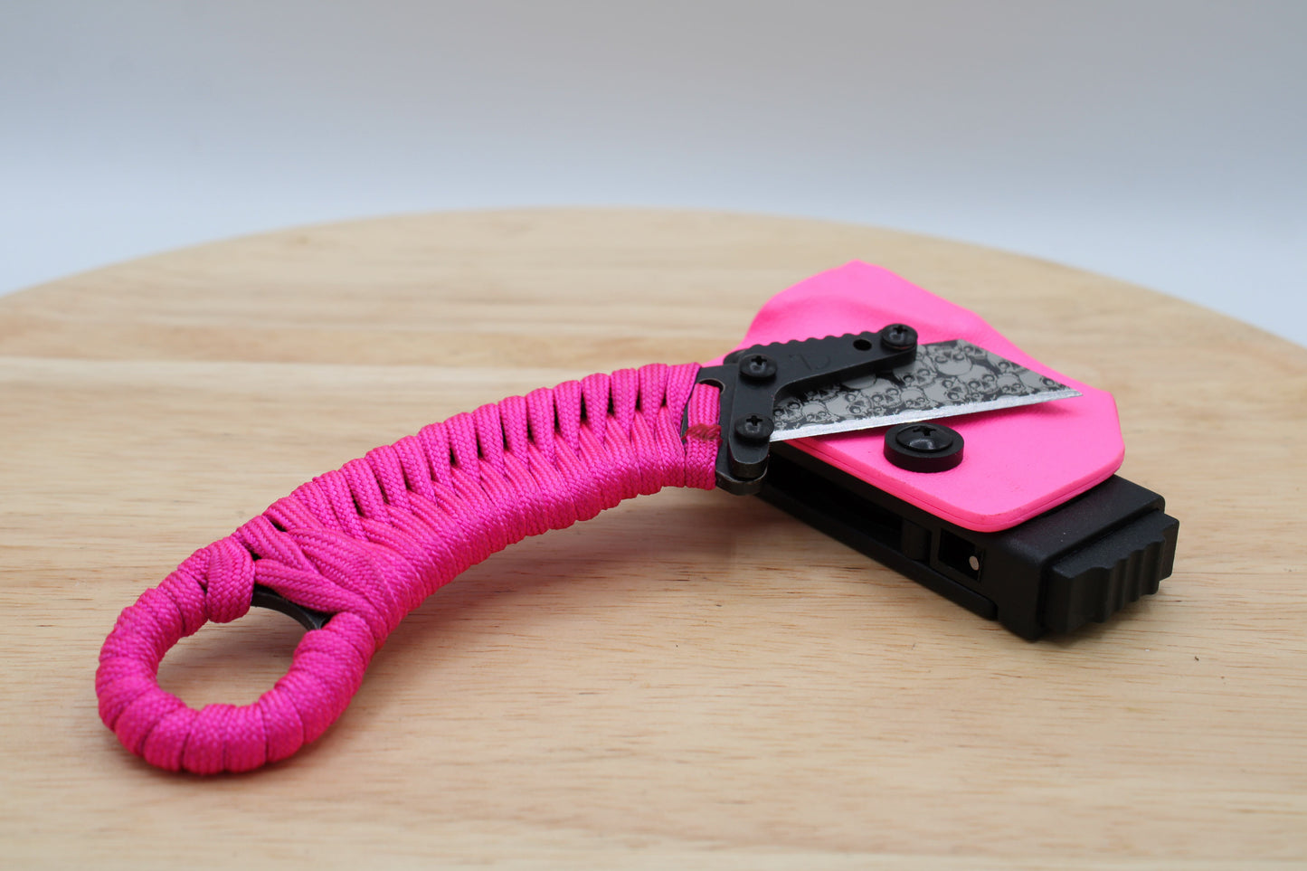 TD Tools Para-K.U.K - Fixed Blade Paracord Karambit Utility Knife Kydex Sheath - Pink