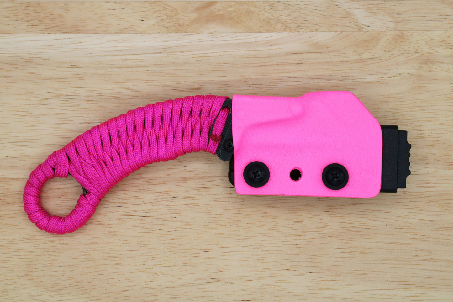 TD Tools Para-K.U.K - Fixed Blade Paracord Karambit Utility Knife Kydex Sheath - Pink