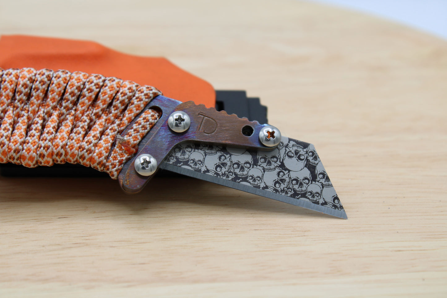 TD Tools Para-K.U.K - Fixed Blade Paracord Karambit Utility Knife Kydex Sheath - Autumn Orange