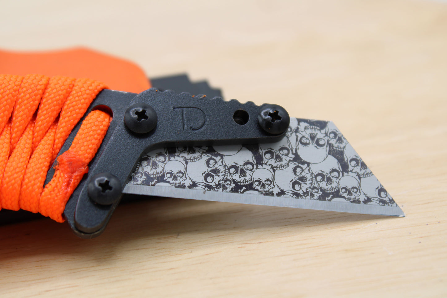 TD Tools Para-K.U.K - Fixed Blade Paracord Karambit Utility Knife Kydex Sheath - Orange Black Oxide