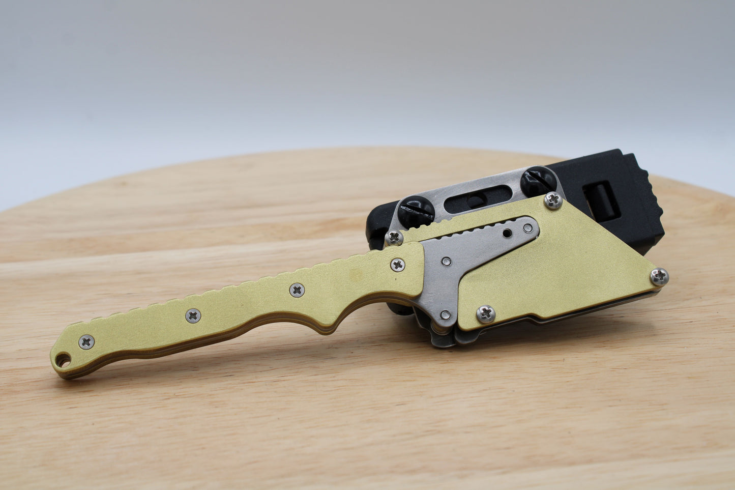 TD Tools Slim Fixed Utility Knife -  Brass Bead Blasted