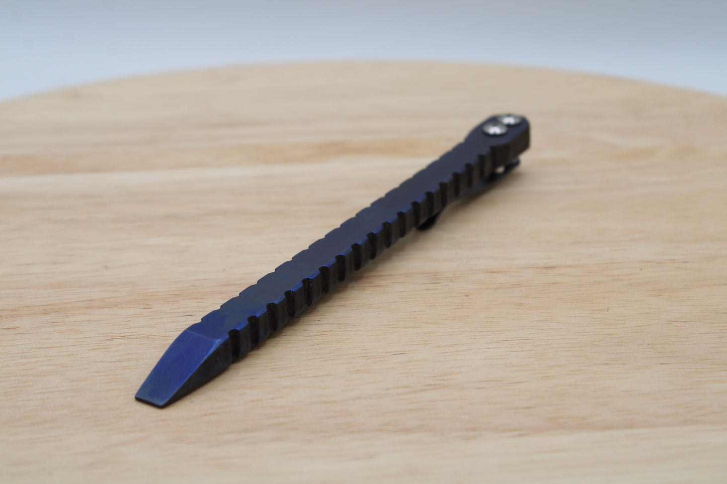 TD Pen Ti Pry - Titanium Tactical Flathead Prybar Breacher Blue Ano