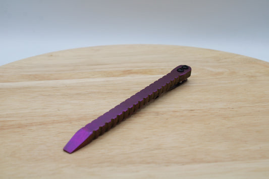 TD Pen Ti Pry - Titanium Tactical Flathead Prybar Breacher Purple Ano