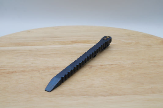 TD Pen Ti Pry - Titanium Tactical Flathead Prybar Breacher Light Blue Ano