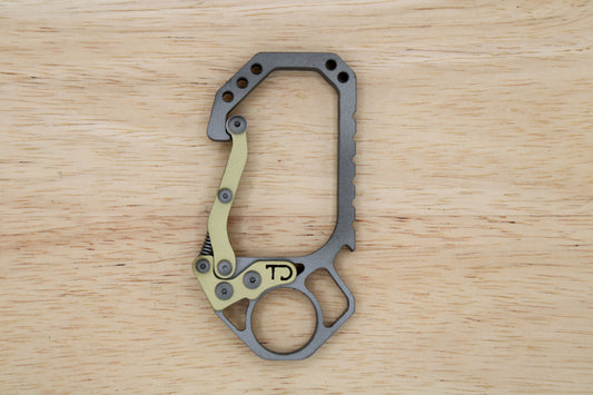 TD Stainless Carabiner - Bead Blasted Brass Gate