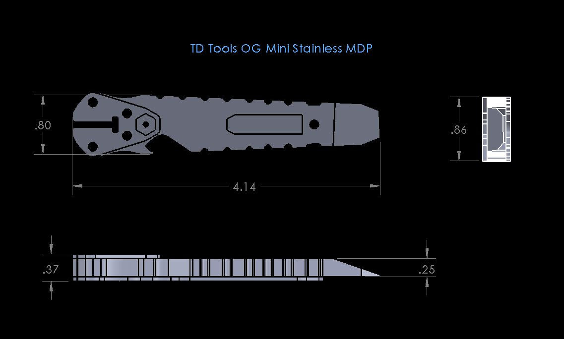 TD Tools OG Mini Magnetic Drive Pry (MDP) - Copper Random Flamed Black Hardware