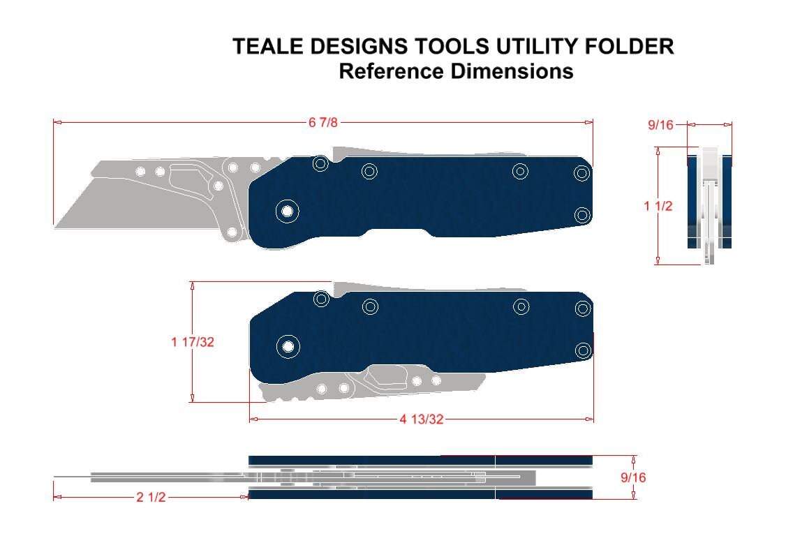 Teale Designs Tools Titanium Utility Folder - Ultem Flamed Fish Scale