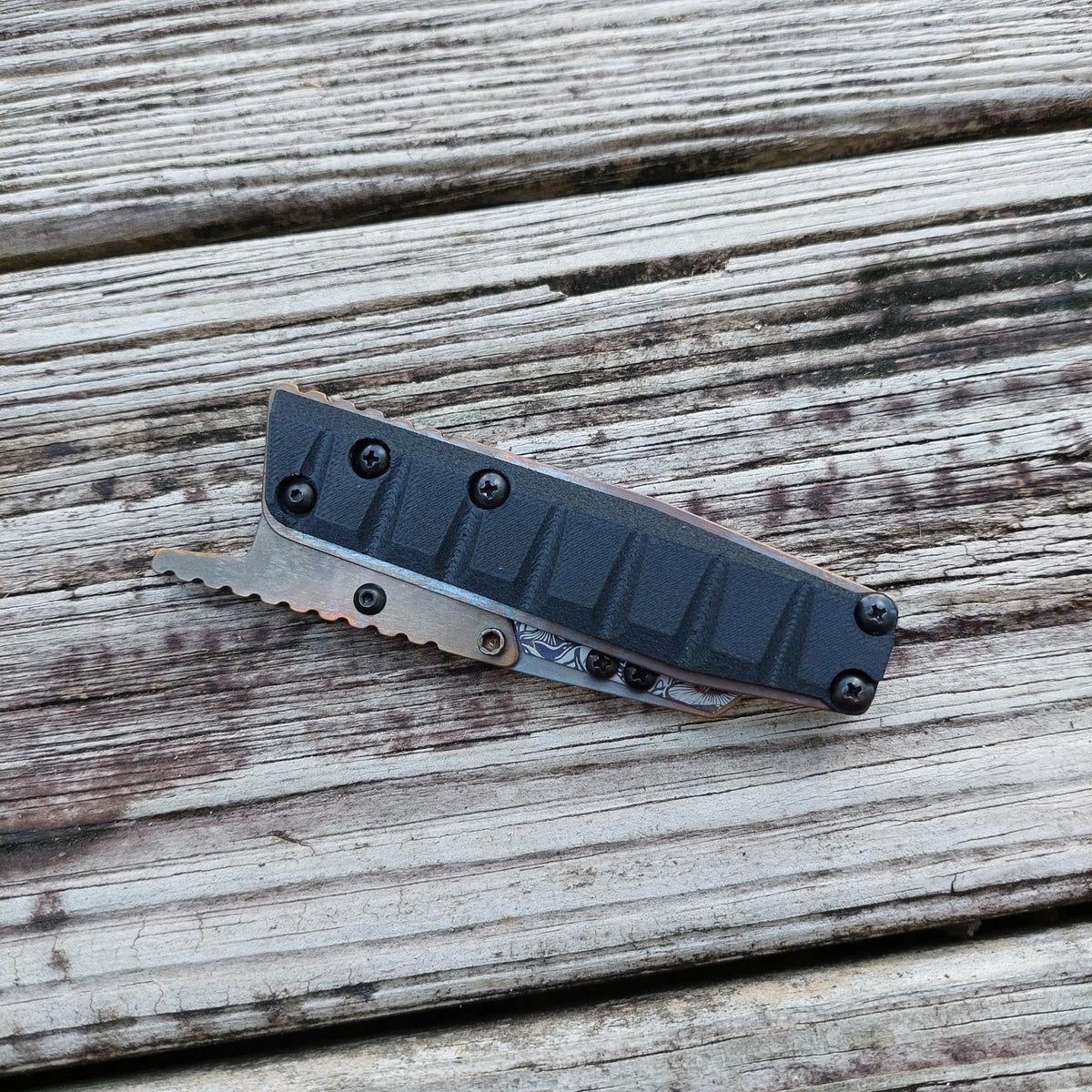 TD Tools Utility Knife Old Skool Friction Folder - Flamed Carbon Fiber