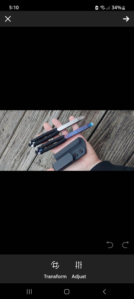 Tactical Flathead "Shorty TSA Approved" Prybar Screwdriver Breacher with IWB Kydex Holster