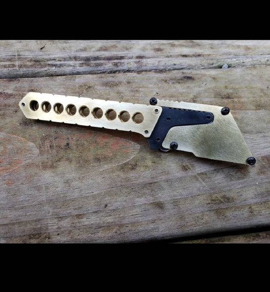 TD Tools Straight Style Utility Knife Fixed Blade - Brass