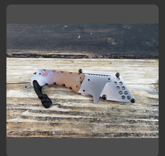 Utility Knife Fixed Blade - Mini Curve Flamed - Teale Designs Tools